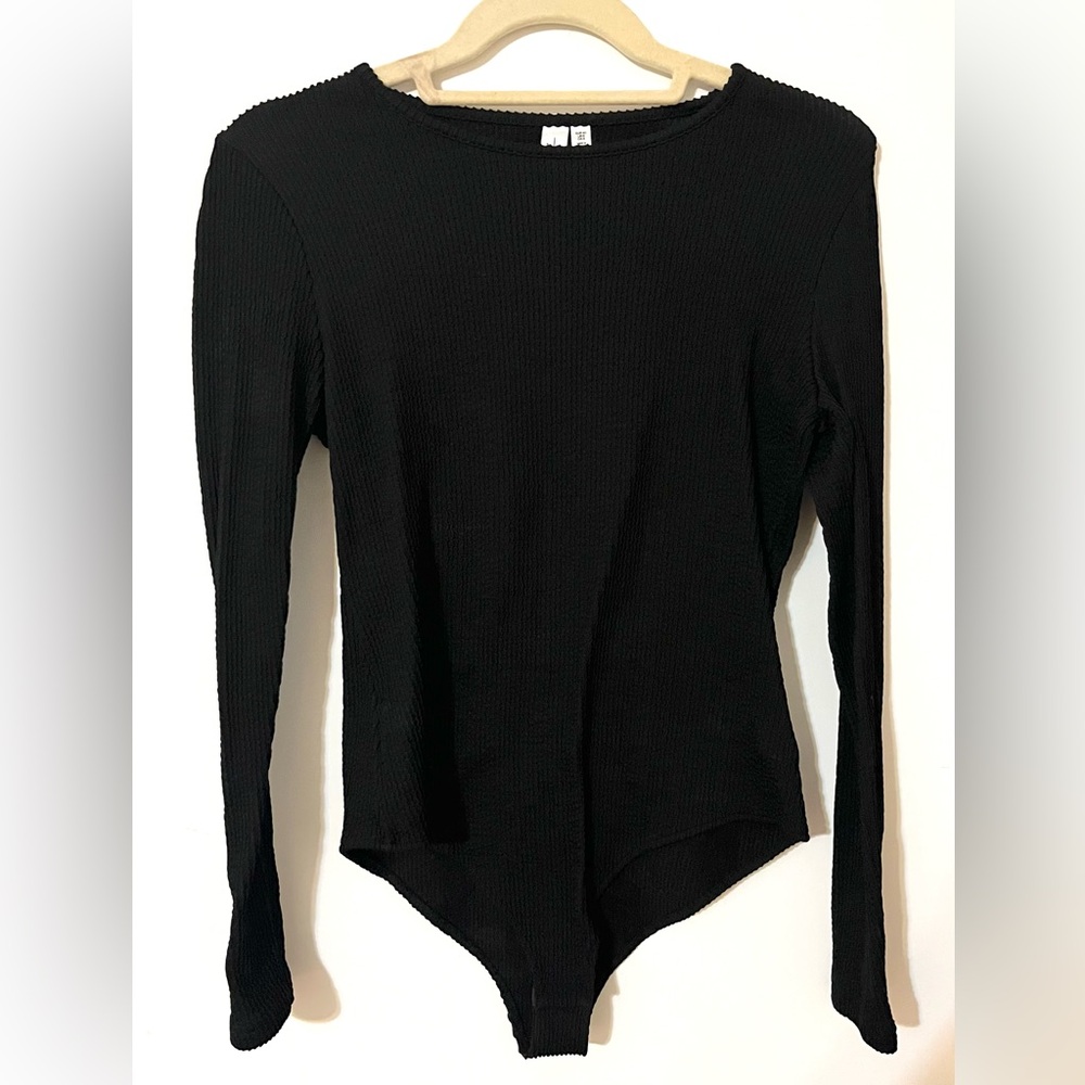 & Other Stories Black Long Sleeve Body Suit